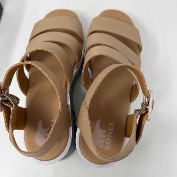 Sorel Tan and White Women's Sandals - Picture 9 of 11